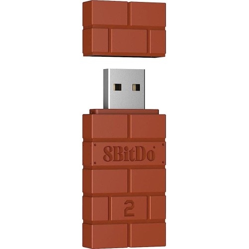 Image of Adapter bezprzewodowy do kontrolera XBox, Switch, Windows, Playstation, 8BitDo USB Wireless Adapter 2, brązowy