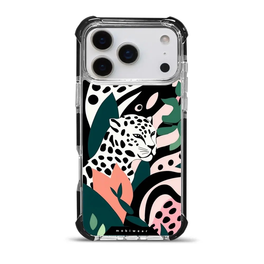 Etui ochronne do iPhone 17 Pro Max do MagSafe, Mobiwear Elite Bumper, tropikalny gepard