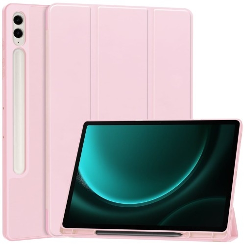 Image of Etui Bizon Case Tab Lizard do Galaxy Tab S9 FE Plus, różowe