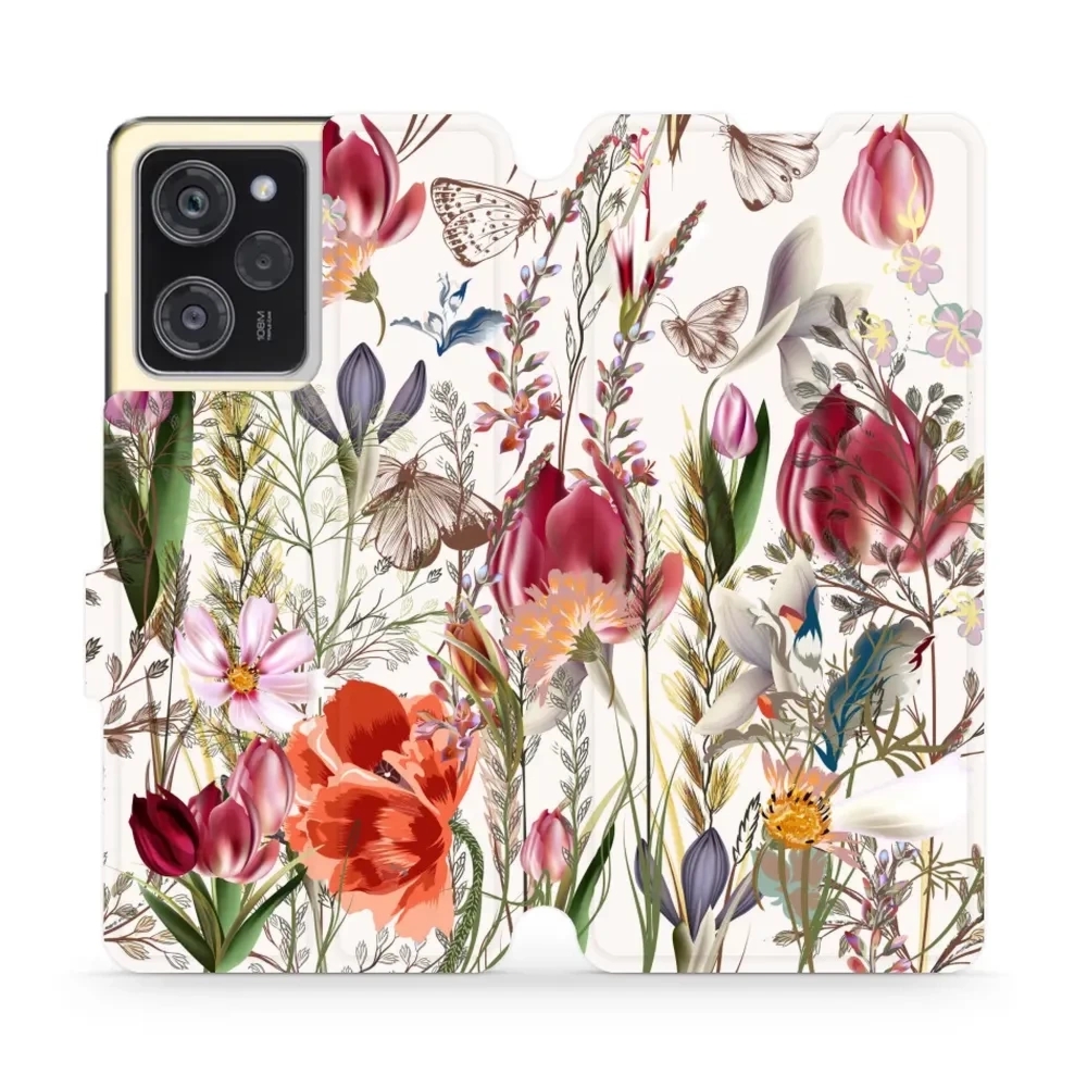 Etui z klapką do Xiaomi Poco X5 Pro, Mobiwear Book, bukiet kwiatów