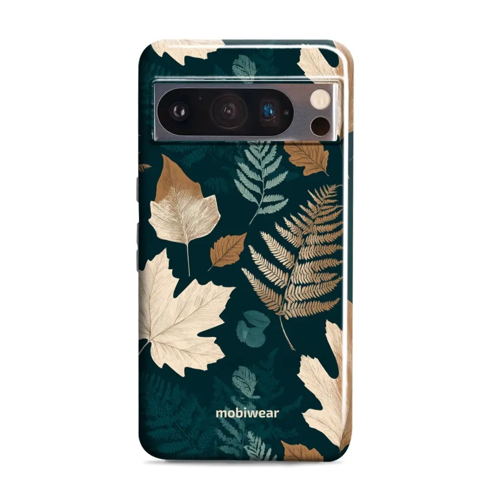 Etui ochronne do Google Pixel 8 Pro, Mobiwear Elite Pro, zielnik z liści i paproci