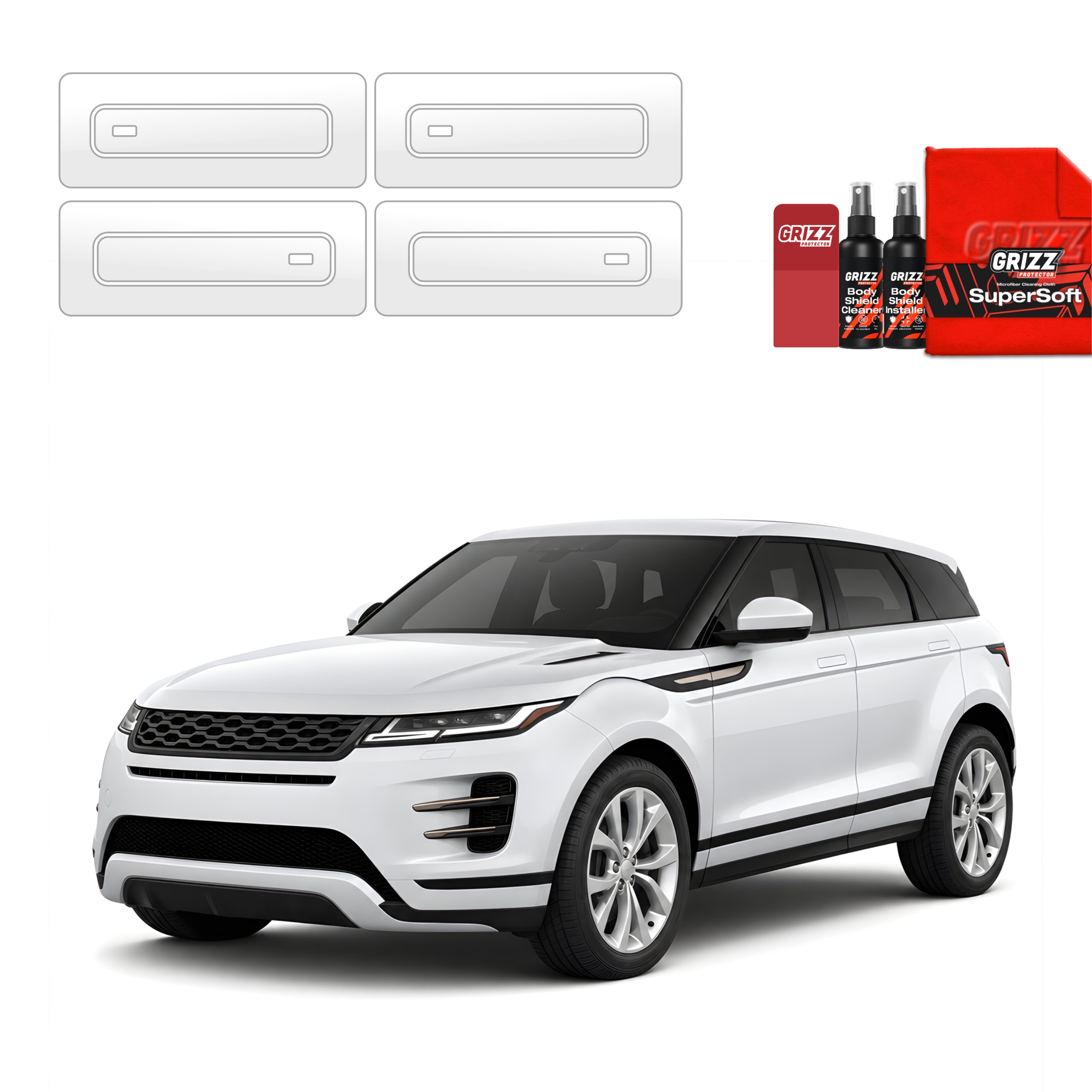 4w1 Bezbarwna folia ochronna Grizz Protector na klamki Range Rover Evoque 2 (2018-2026)