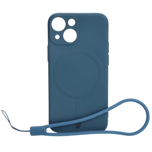 Image of Etui Bizon Case Silicone MagSafe Sq do iPhone 13 Mini, granatowe