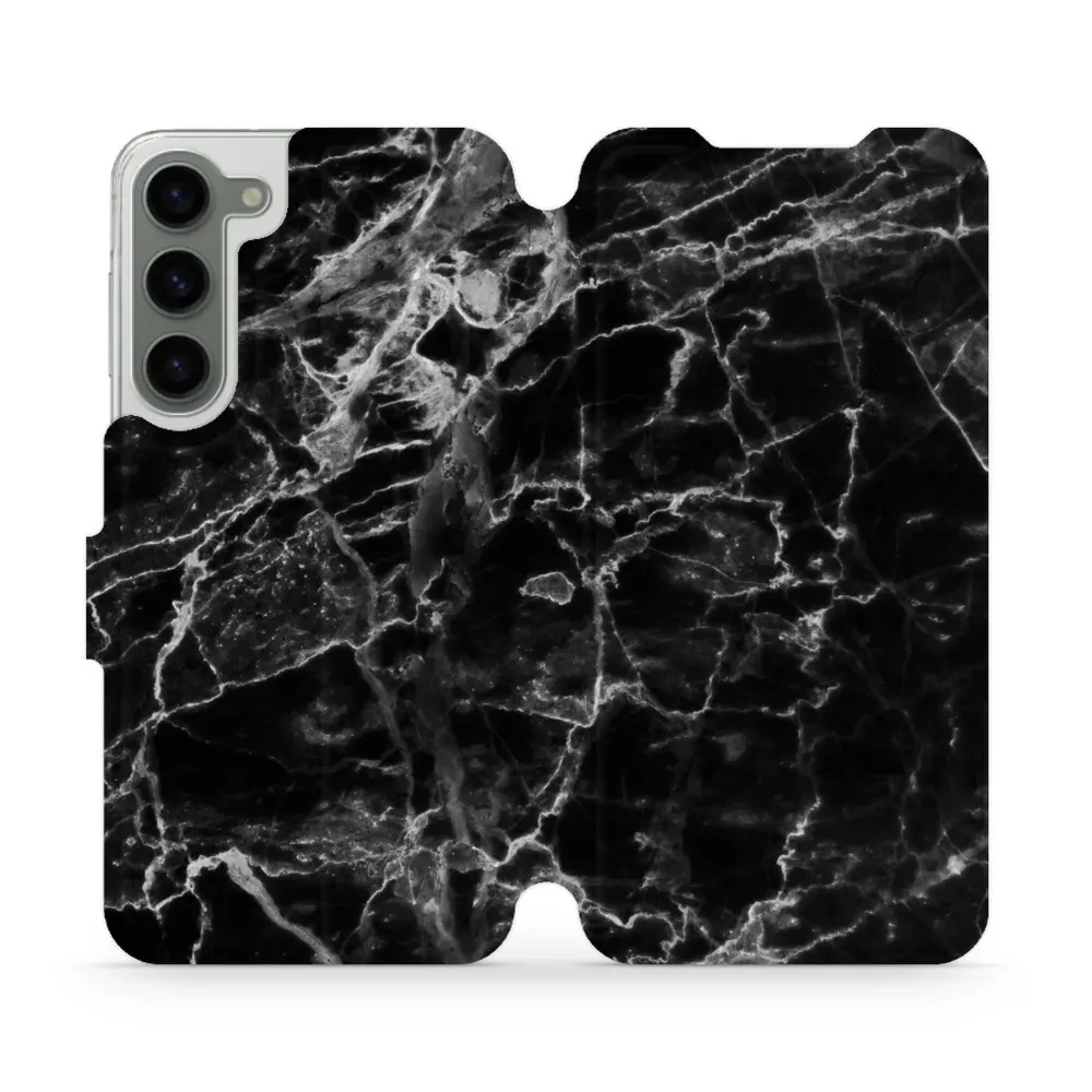 Etui z klapką do Galaxy S23 Plus, Mobiwear Book, czarny marmur