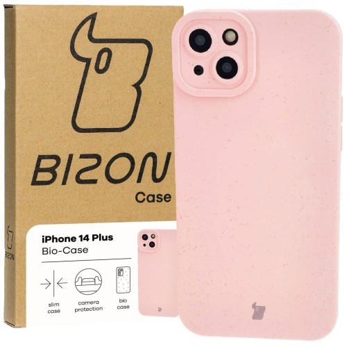 Image of Ekologiczne etui Bizon Bio-Case do iPhone 14 Plus, różowe