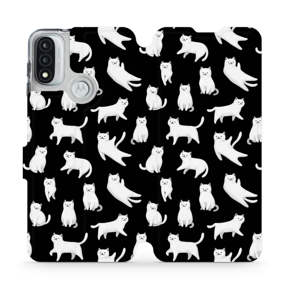 Etui z klapką do Motorola Moto E20, Mobiwear Book, kotki luna