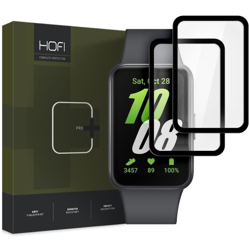 Image of Szkło hybrydowe na ekran Hofi Hybrid Pro+ do Galaxy Fit 3, z czarną ramką, 2 sztuki