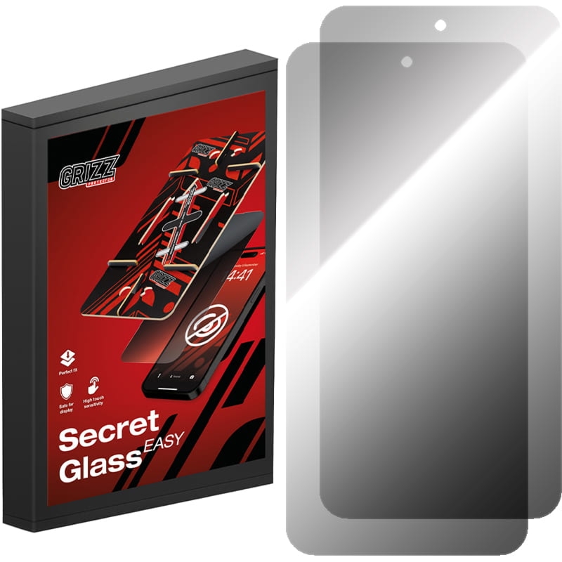 Szkło hybrydowe, prywatyzujące na ekran Grizz SecretGlass Easy do Galaxy A55 5G z aplikatorem, 2 sztuki, matowe
