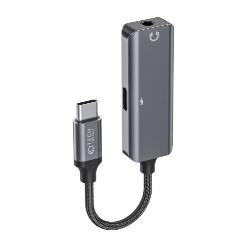 Image of Adapter Tech-Protect UltraBoost przejściówka do słuchawek USB-C na Mini Jack 3.5mm, czarny