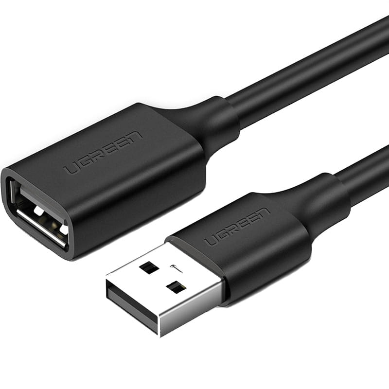 Image of Kabel przejściówka Ugreen USB 2.0 (męski) - USB 2.0 (żeński), przedłużacz 480 Mb/s, 3 m, czarny