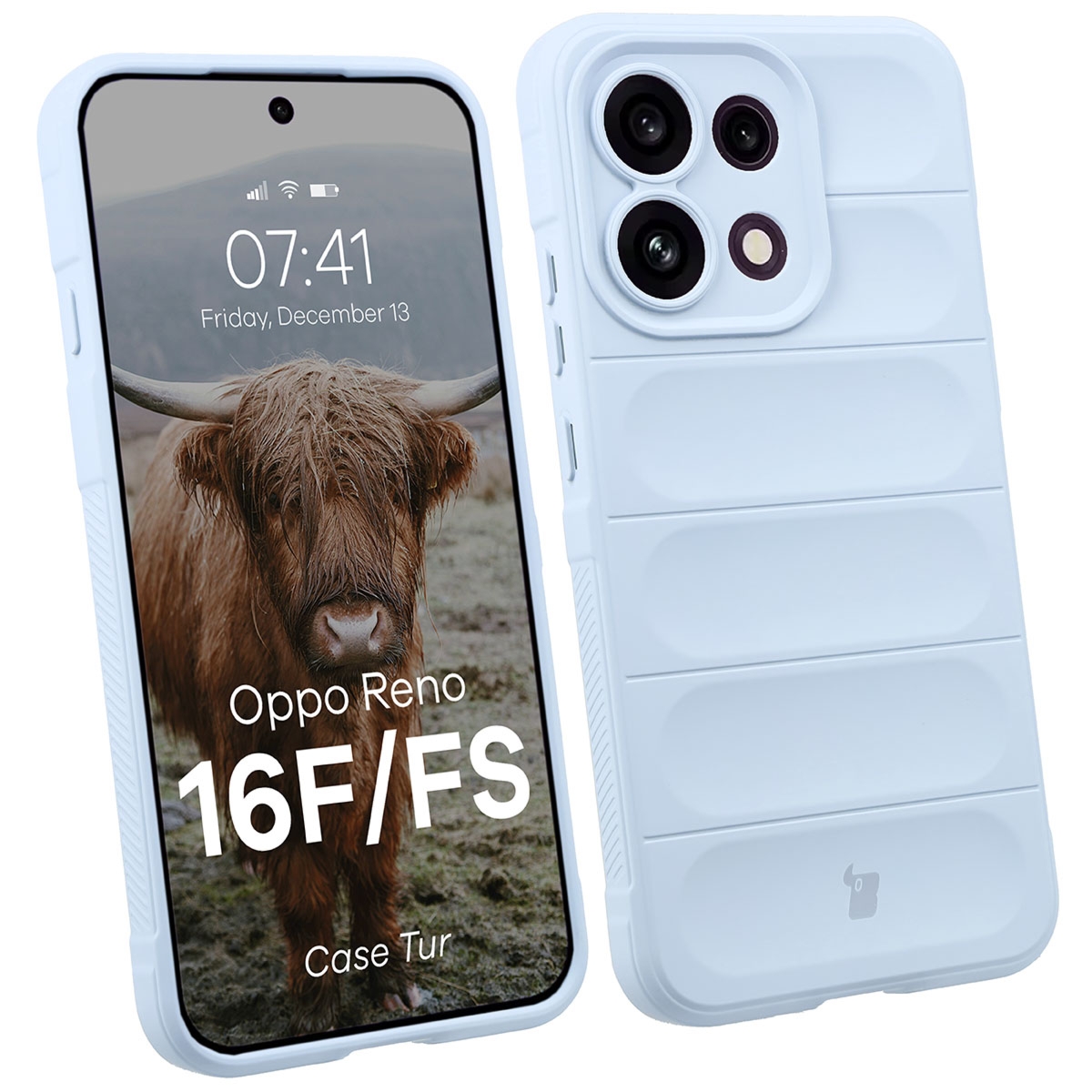 Pancerne etui Bizon Case Tur do Oppo Reno16 F / Reno16 FS 5G, jasnoniebieskie