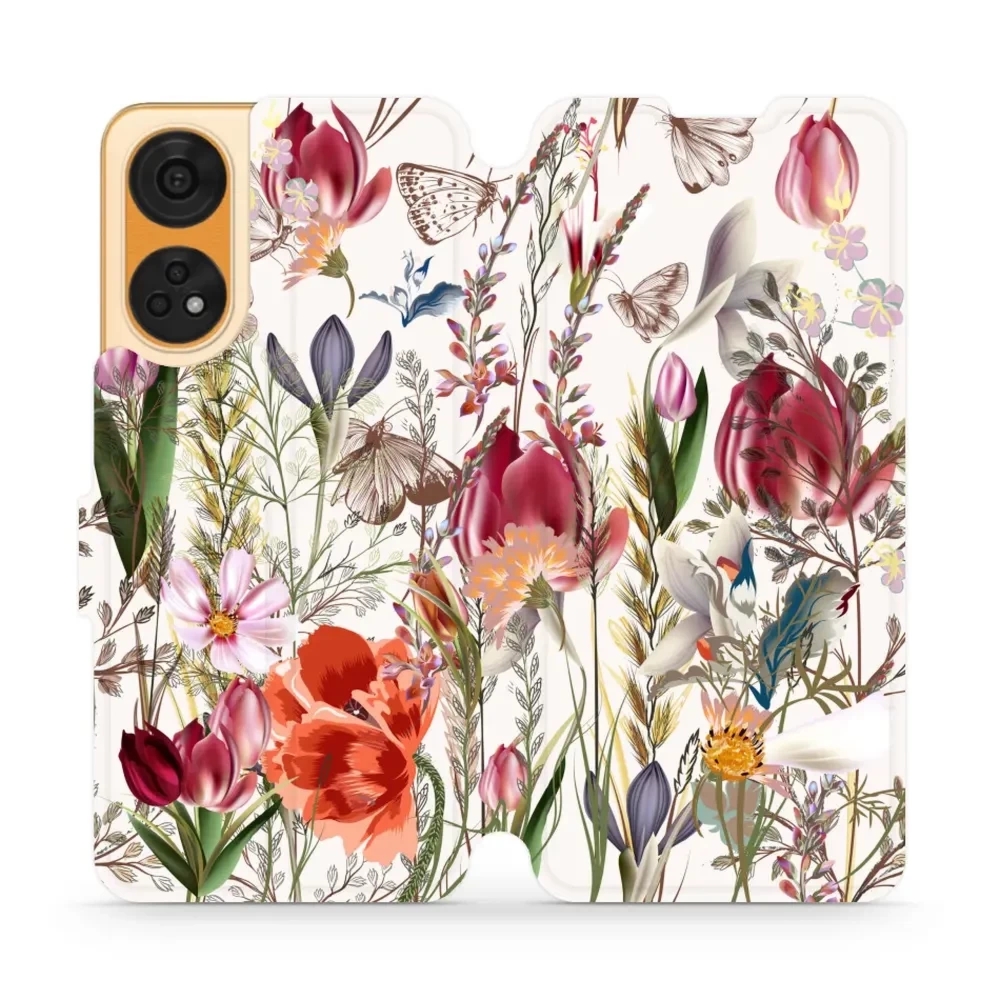 Etui z klapką do Oppo Reno8T 5G, Mobiwear Book, bukiet kwiatów