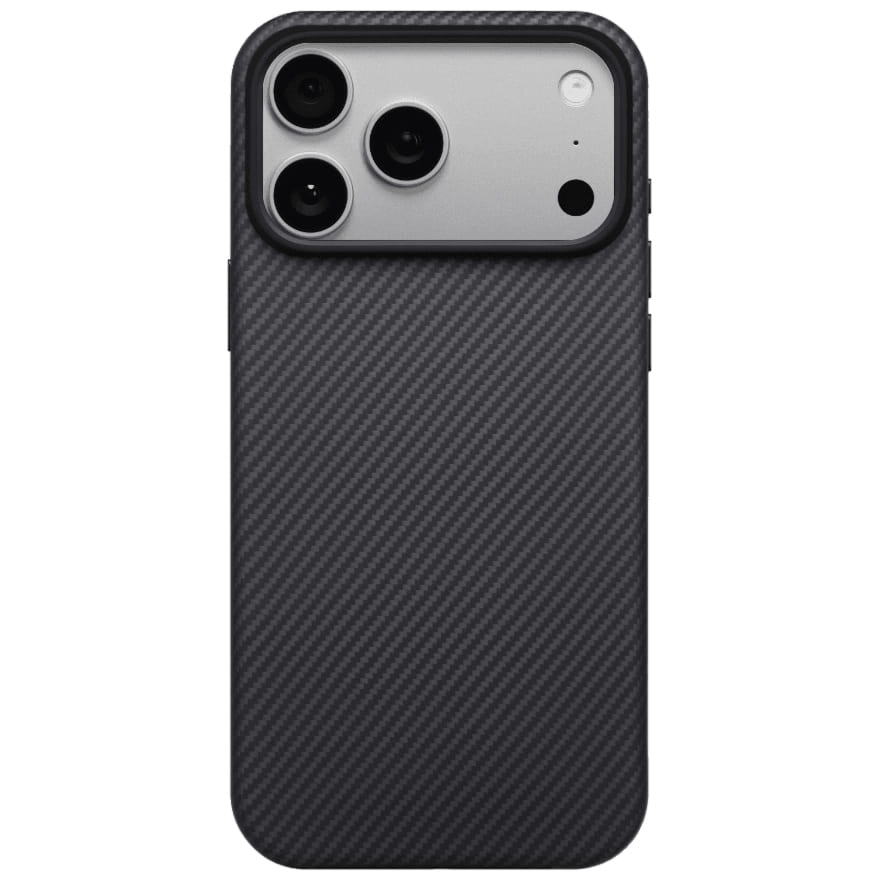 Etui Pitaka Aramid UltraGuard do MagSafe do iPhone 17 Pro Max, czarne z kevlarem