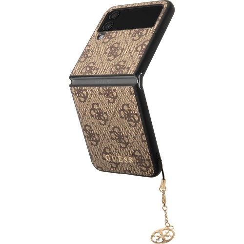 Image of Etui Guess 4G Charms Collection do Galaxy Z Flip 4, brązowe