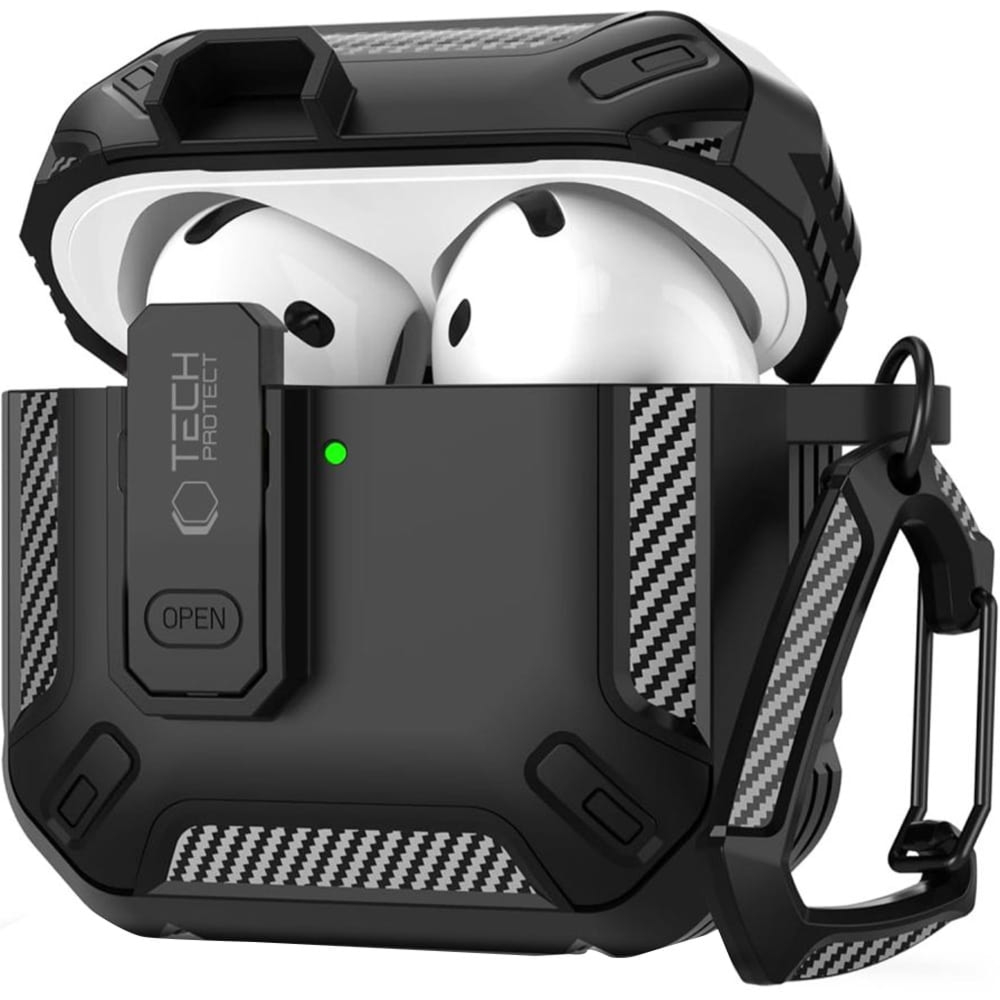 Etui Tech-Protect Carbonox  do Apple AirPods 4, czarne