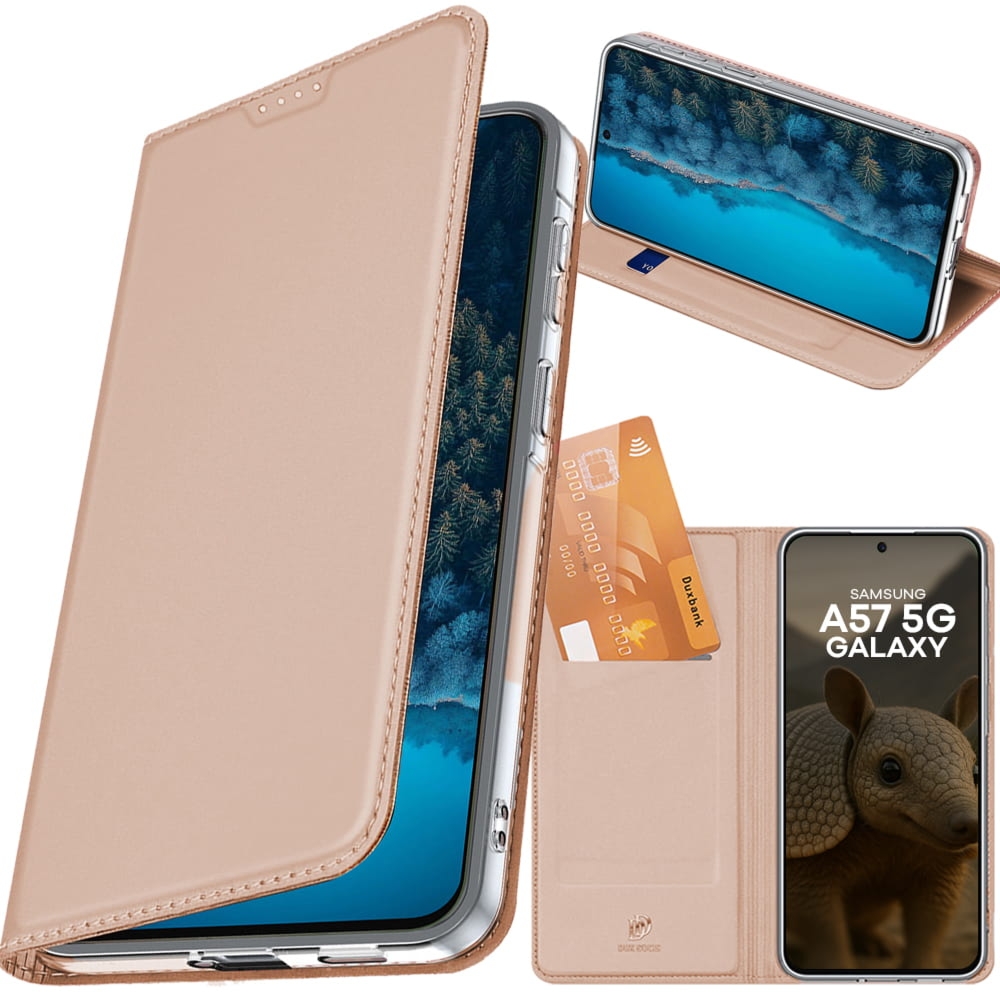 Etui z klapką Dux Ducis Skin Pro do Galaxy A57 5G, różowozłote