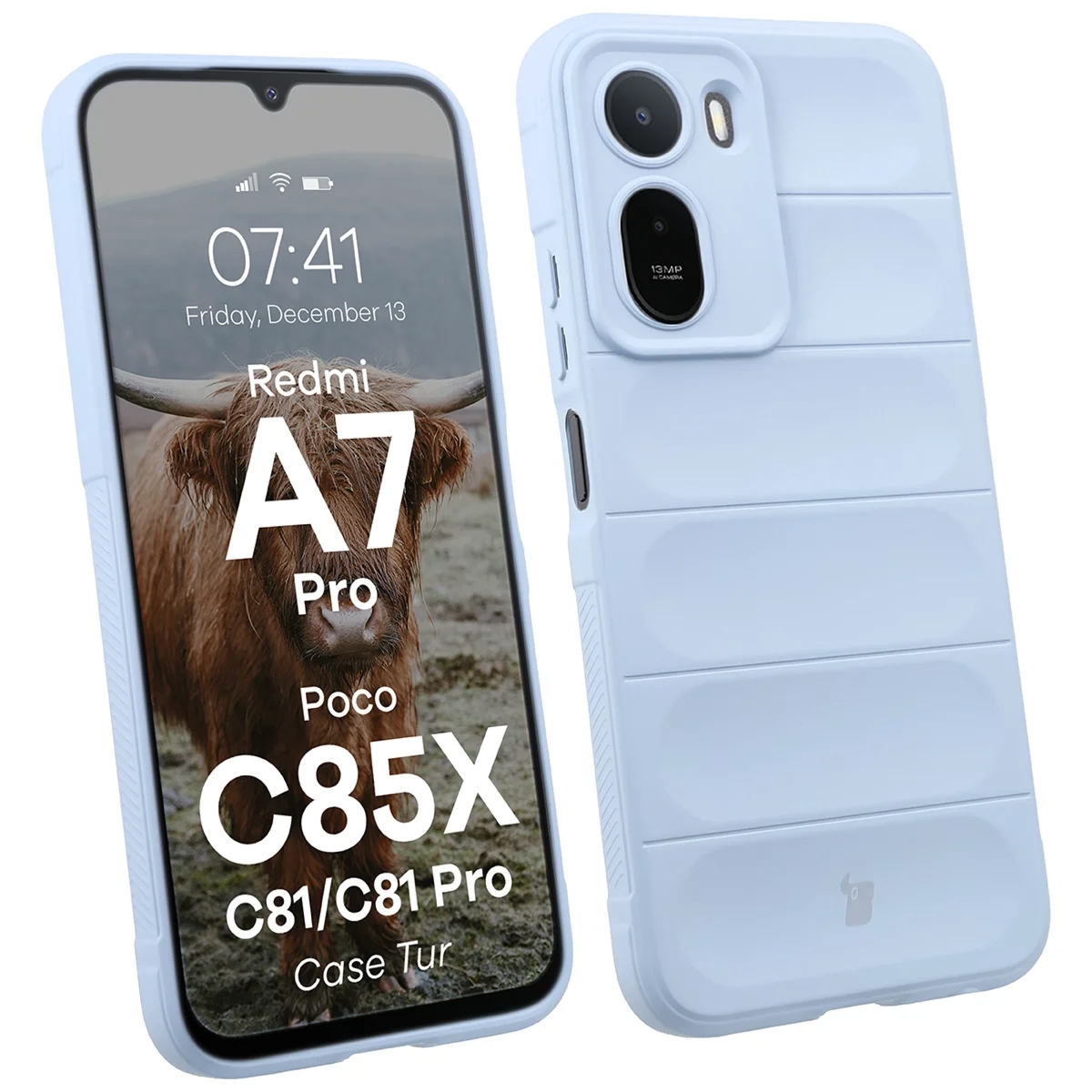 Pancerne etui Bizon Case Tur do Xiaomi Redmi A7 Pro / POCO C85X / C81 / C81 Pro, jasnoniebieskie