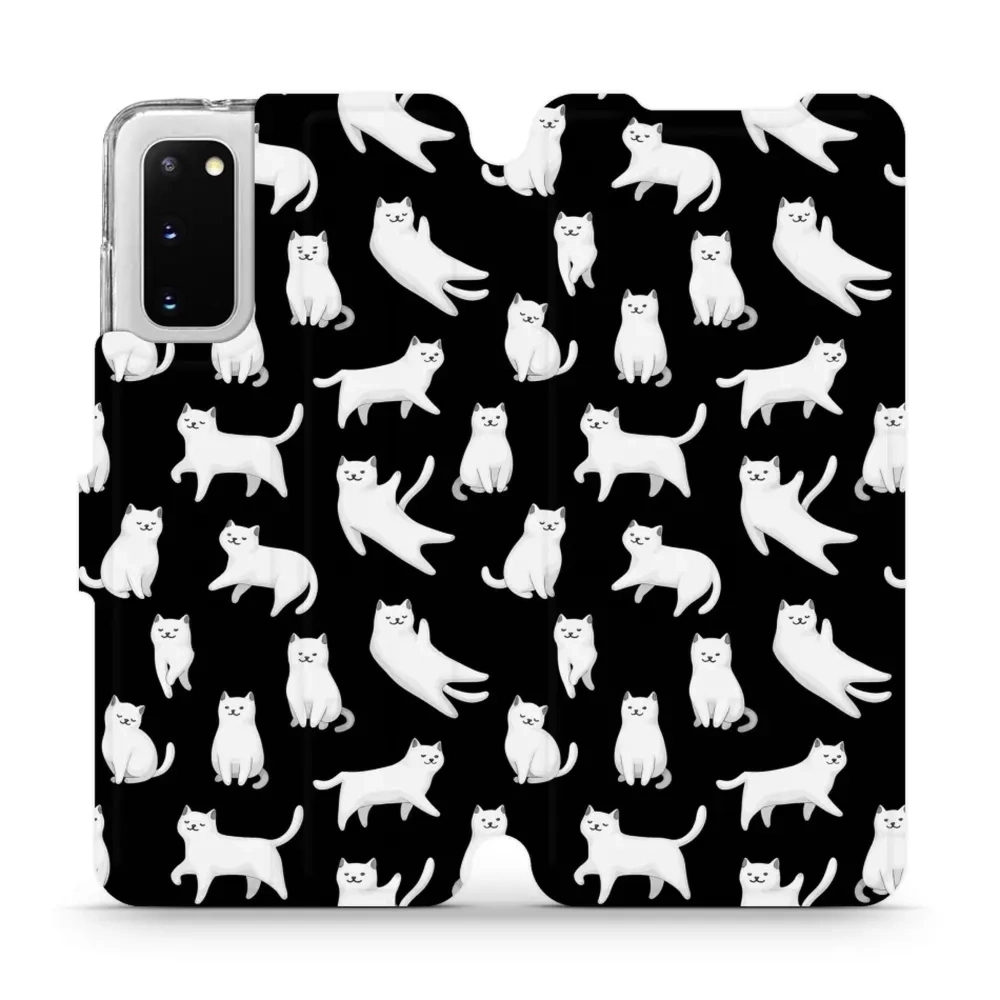 Etui z klapką do Galaxy S20, Mobiwear Book, kotki luna