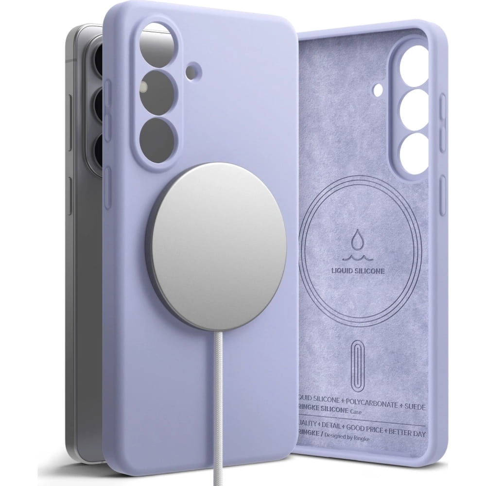 Etui Ringke Silicone Magnetic do MagSafe do Galaxy S26, fioletowe