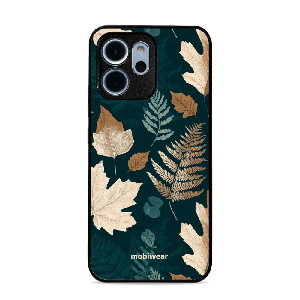 Etui ochronne do OPPO Reno14 F, Mobiwear Glossy Case, zielnik z liści i paproci