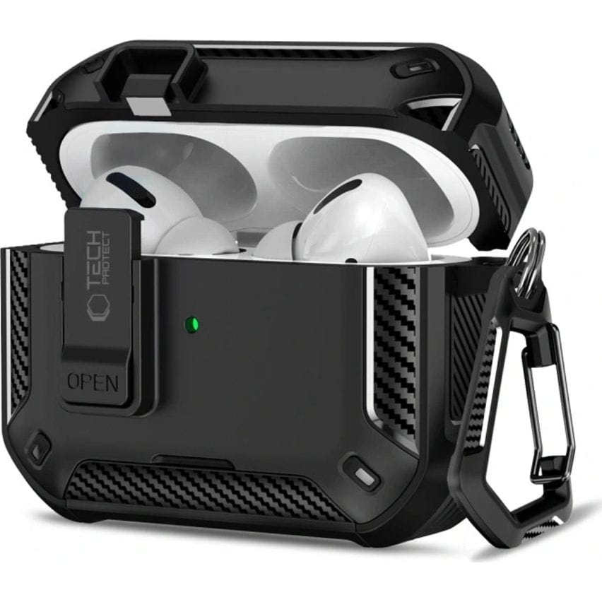 Etui Tech-Protect Carbonox do MagSafe do AirPods Pro 3, czarne