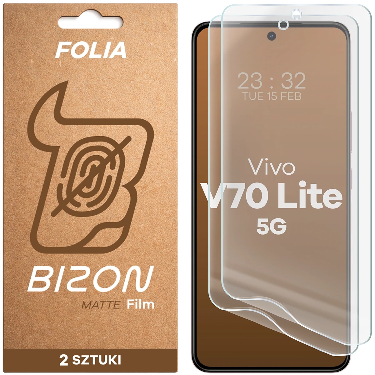 Folia matowa Bizon Film Matte Duo do Vivo V70 Lite 5G, 2 sztuki