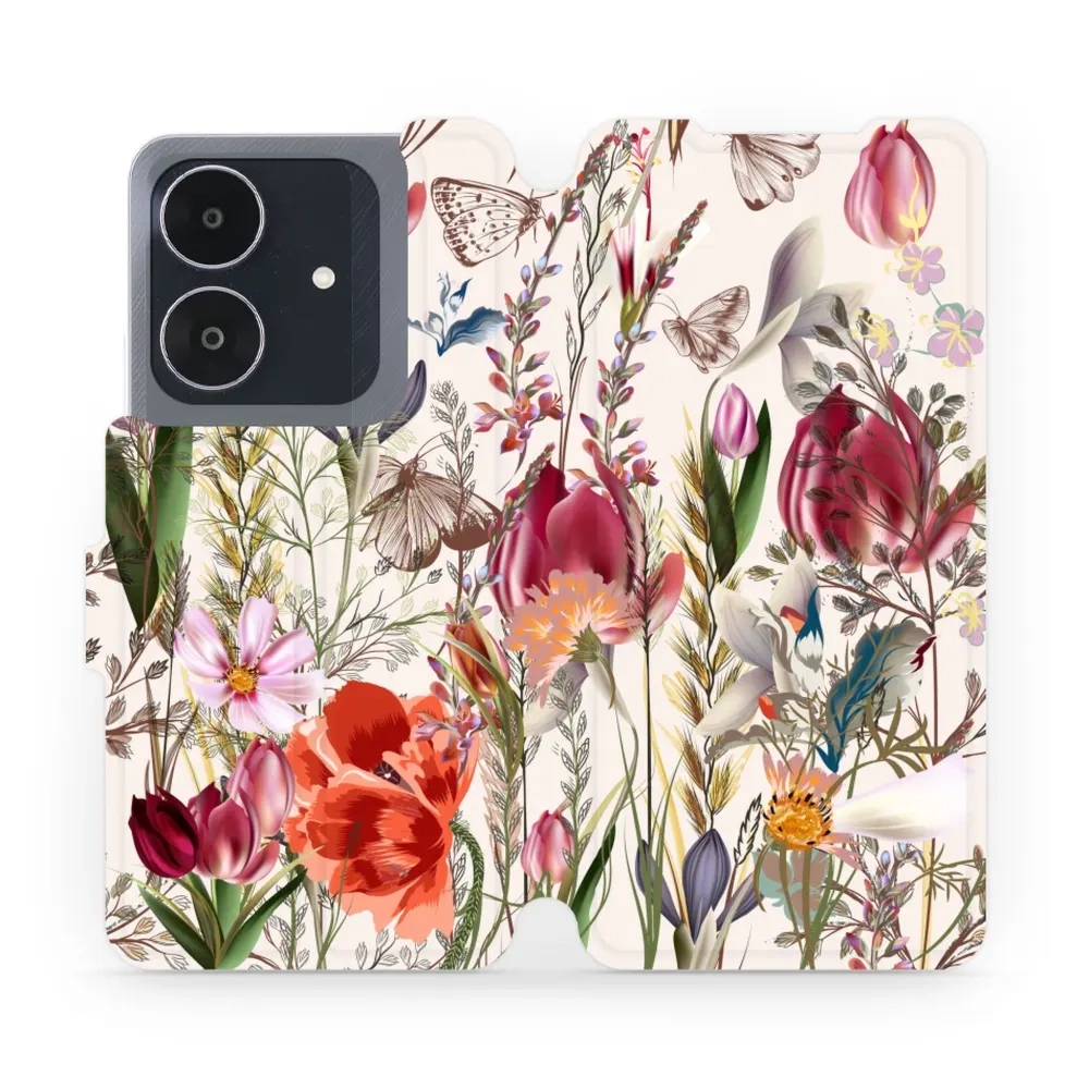 Etui z klapką do Realme Note 60, Mobiwear Book, bukiet kwiatów