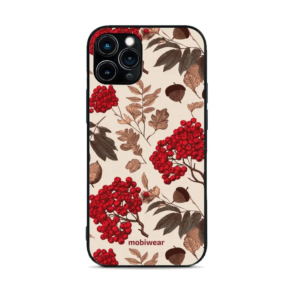 Etui ochronne do iPhone 11 Pro, Mobiwear Glossy Case, jarzębina na ecru