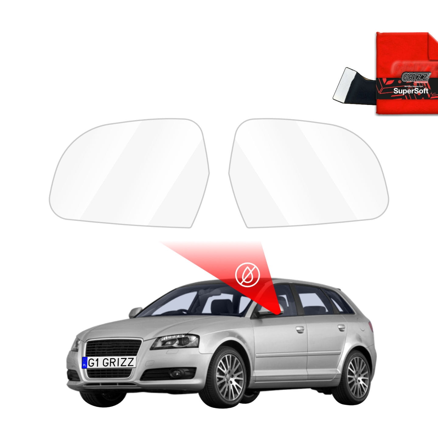 Folia przeciwdeszczowa Grizz Protector na lusterka do Audi A3 8P (2008-2013)