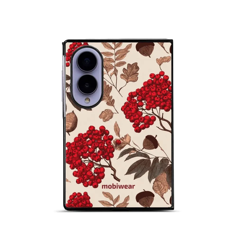 Etui ochronne do Galaxy Z Fold8, Mobiwear Glossy Case, jarzębina na ecru