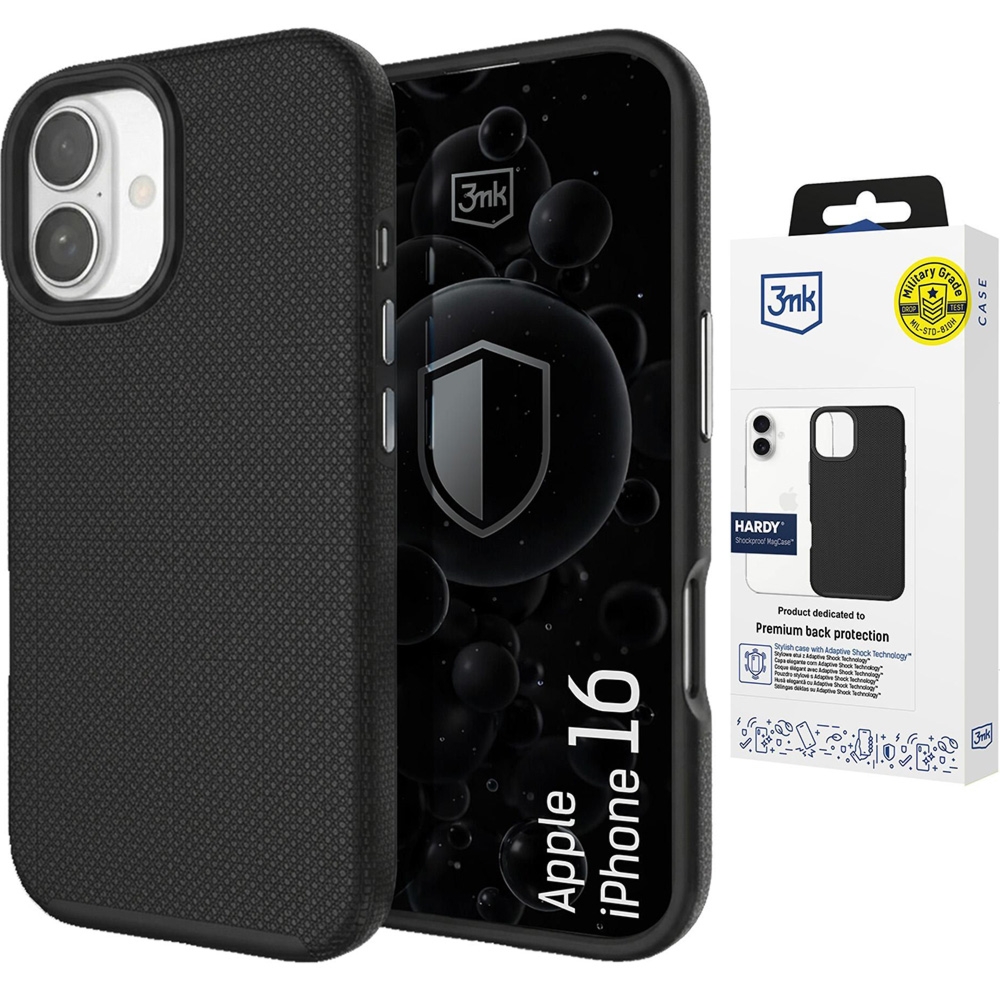 Etui 3mk Hardy Shockproof MagCase do MagSafe do iPhone 16, czarne