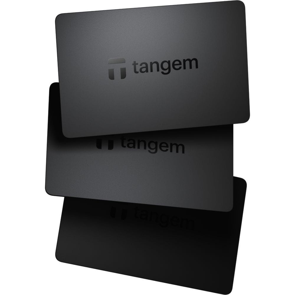 Portfel sprzętowy do kryptowalut Tangem Wallet, zestaw kart NFC, 3 sztuki, czarny