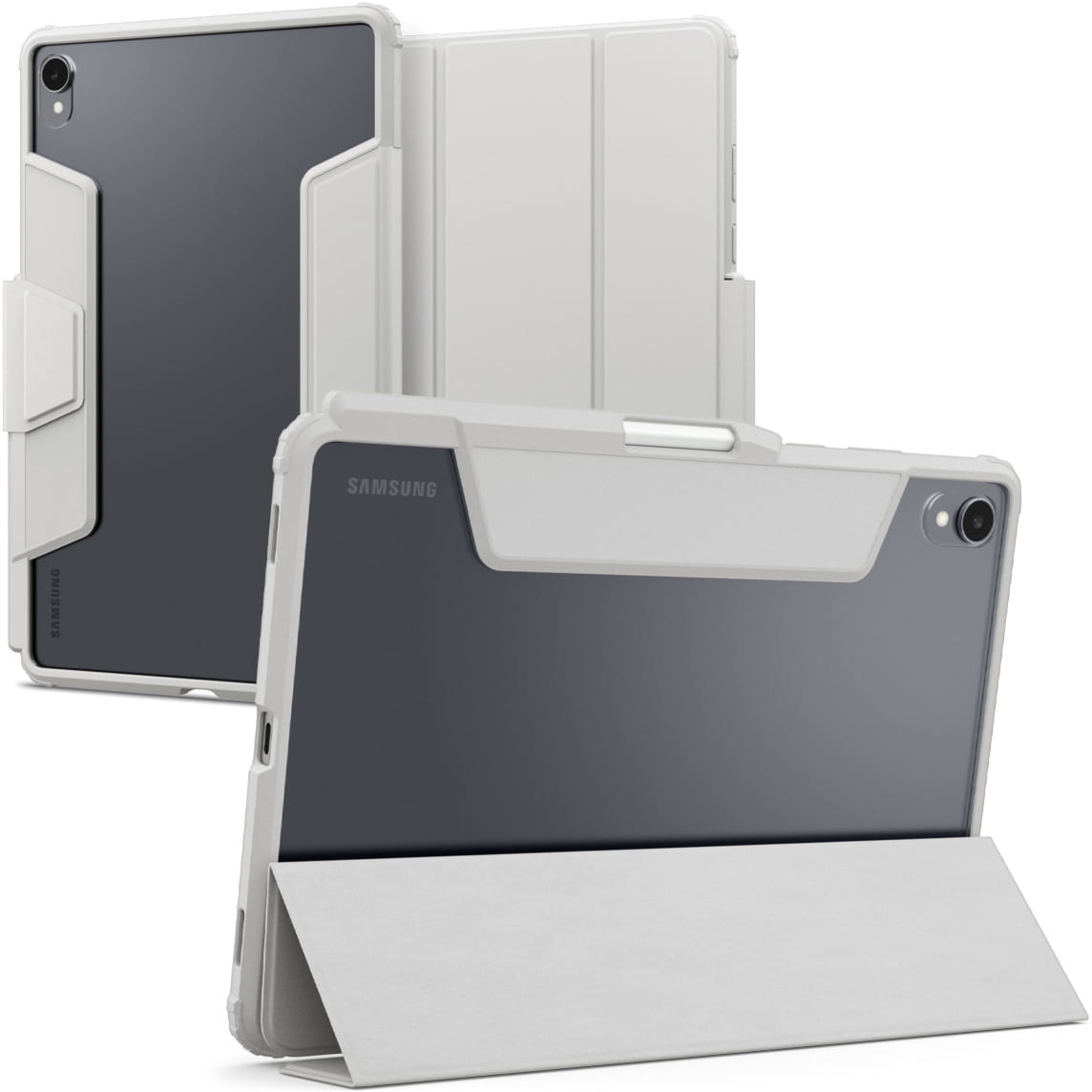Etui Spigen Ultra Hybrid Pro do Galaxy Tab S11, szaro-przezroczyste