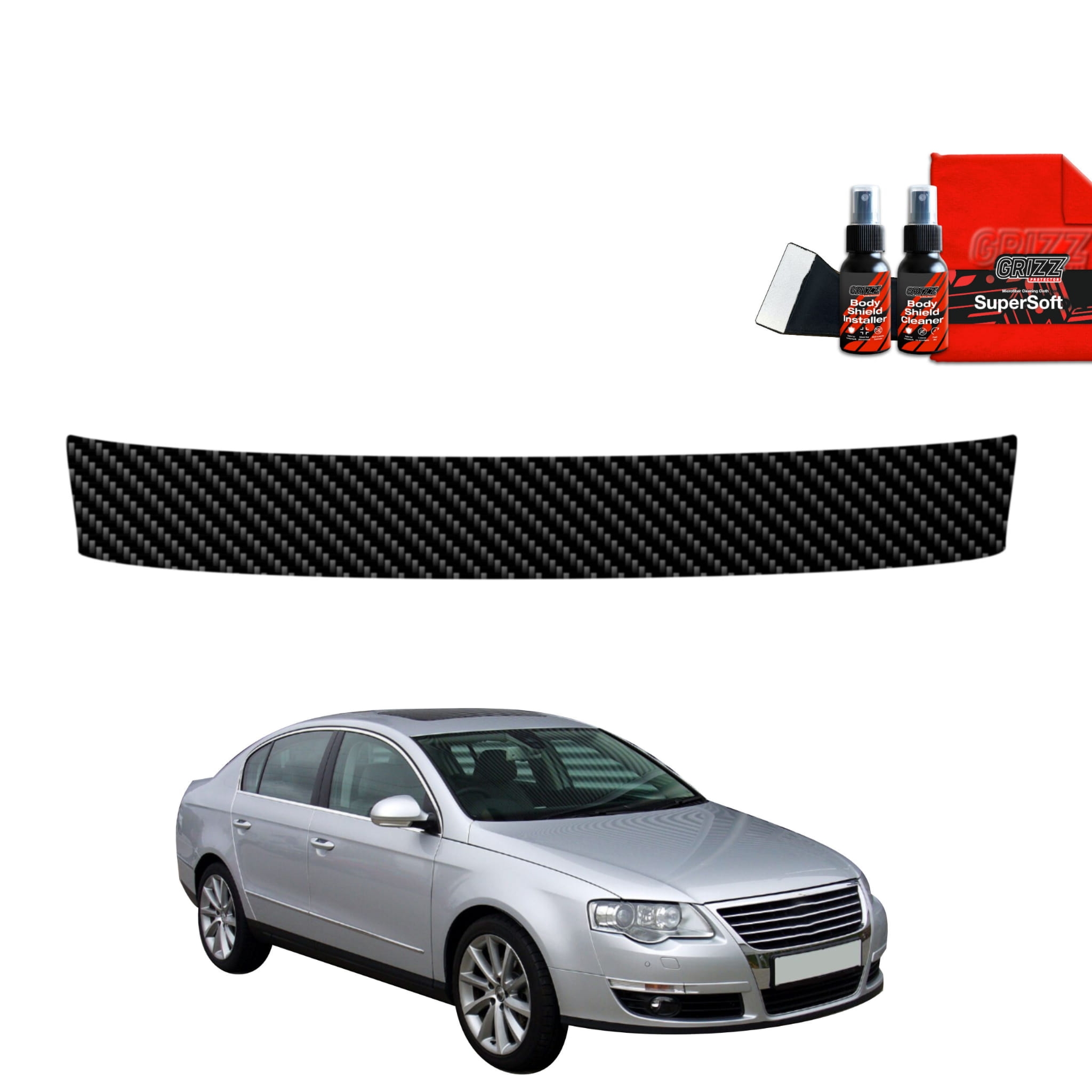 Folia karbonowa Grizz Protector na próg bagażnika do Volkswagen Passat B6 Sedan (2005-2010)