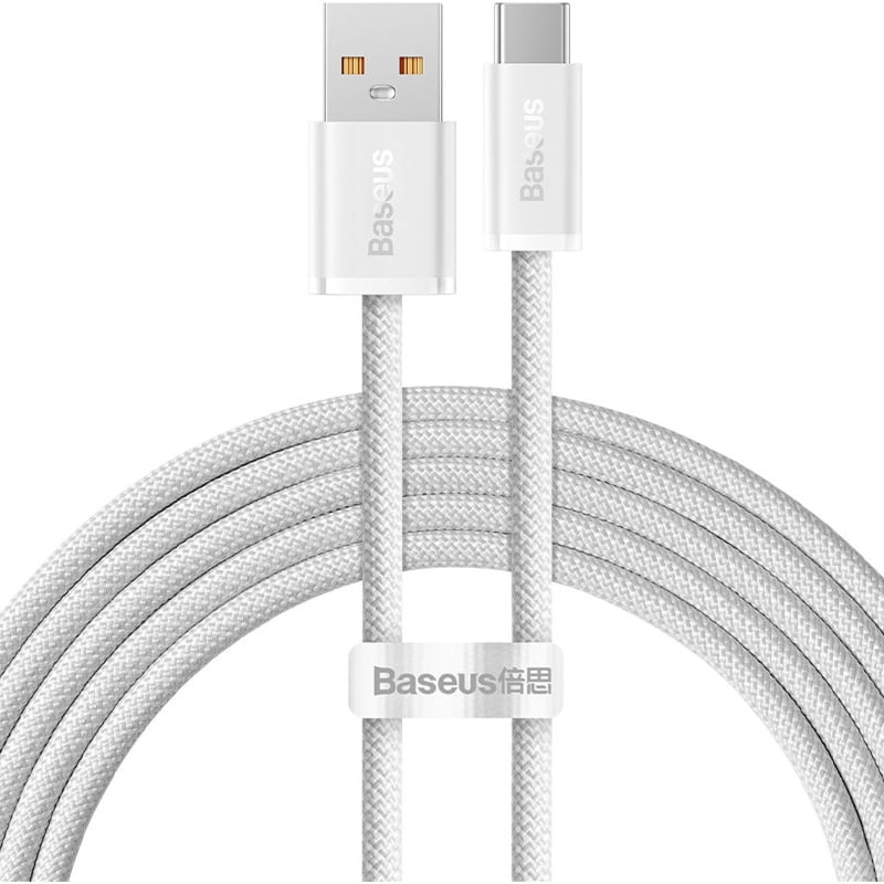OUTLET: Kabel Baseus Dynamic Series 100W USB-A do USB-C, 2m, biały