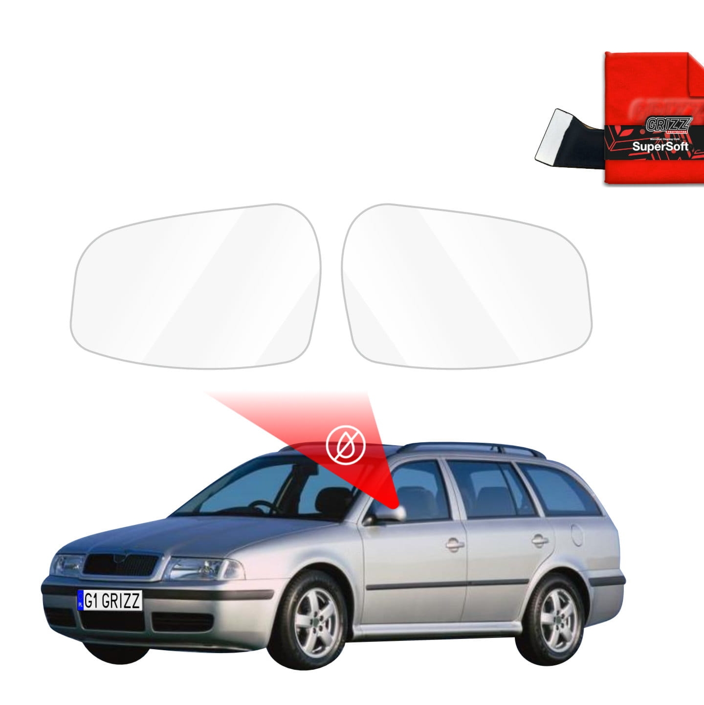 Folia przeciwdeszczowa Grizz Protector na lusterka do Skoda Octavia Kombi (1996-2010)