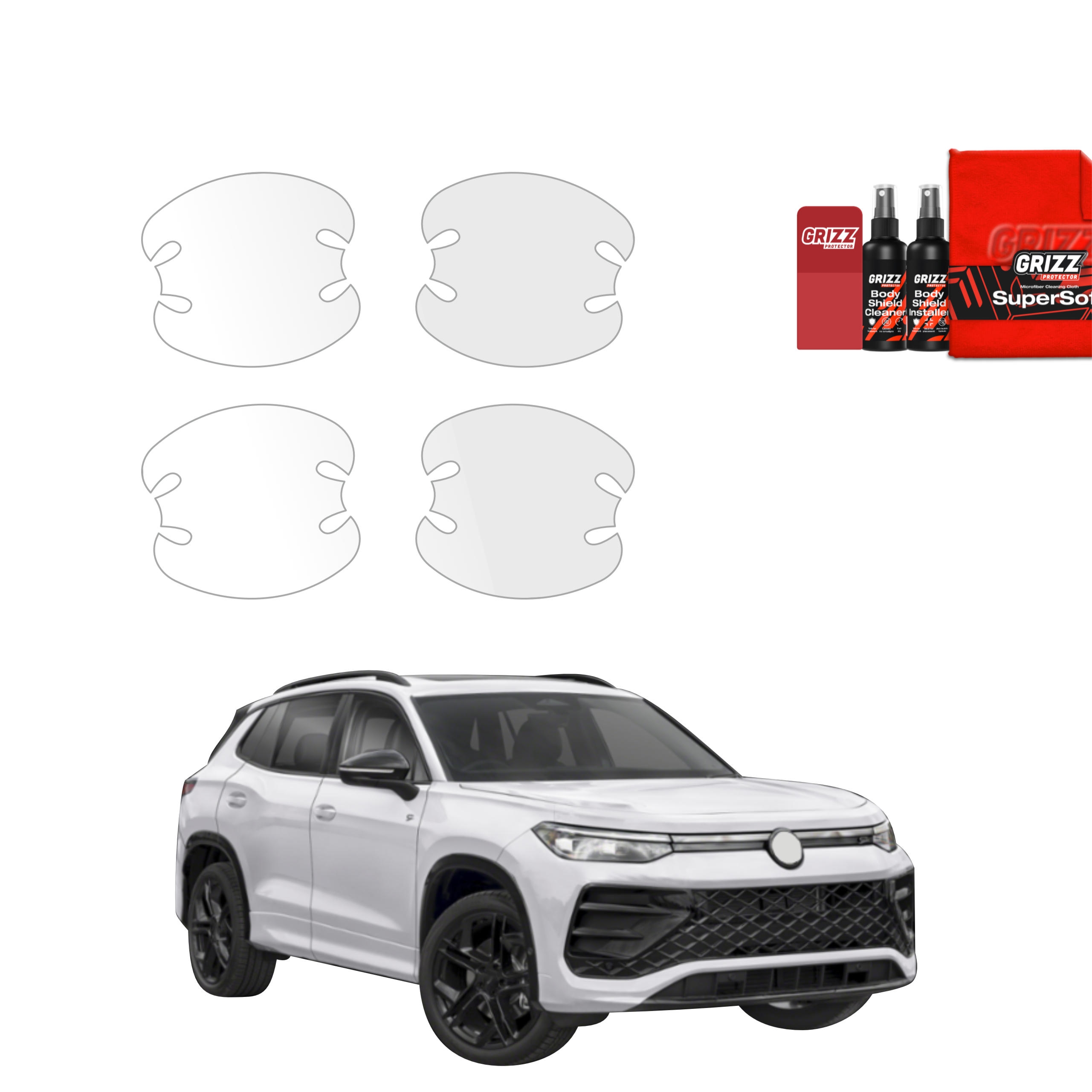 4w1 Bezbarwna folia ochronna Grizz Protector pod klamki Volkswagen Tiguan (2023-2026)