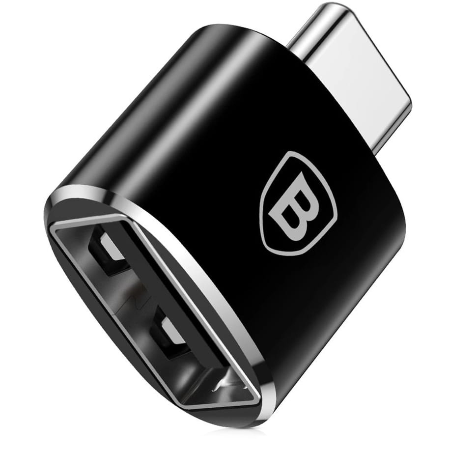 Image of Adapter / przejściówka z USB-A (żeński) na USB-C (męski), Baseus Mini, czarny