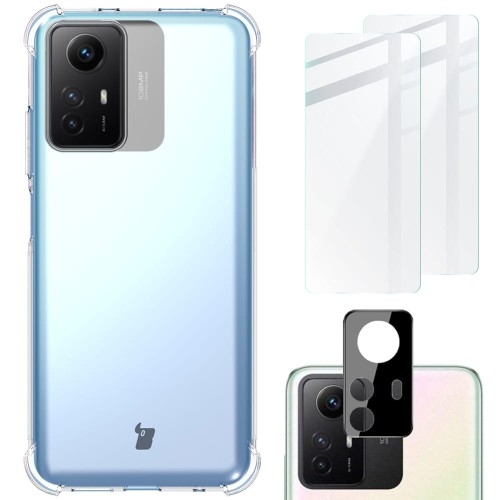 Image of Etui + 2x szkło + obiektyw Bizon Case Clear Pack do Xiaomi Redmi Note 12S, przezroczyste