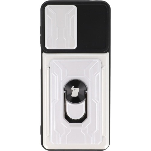Image of Etui Bizon Case Camshield Card Slot Ring do Moto G22, białe