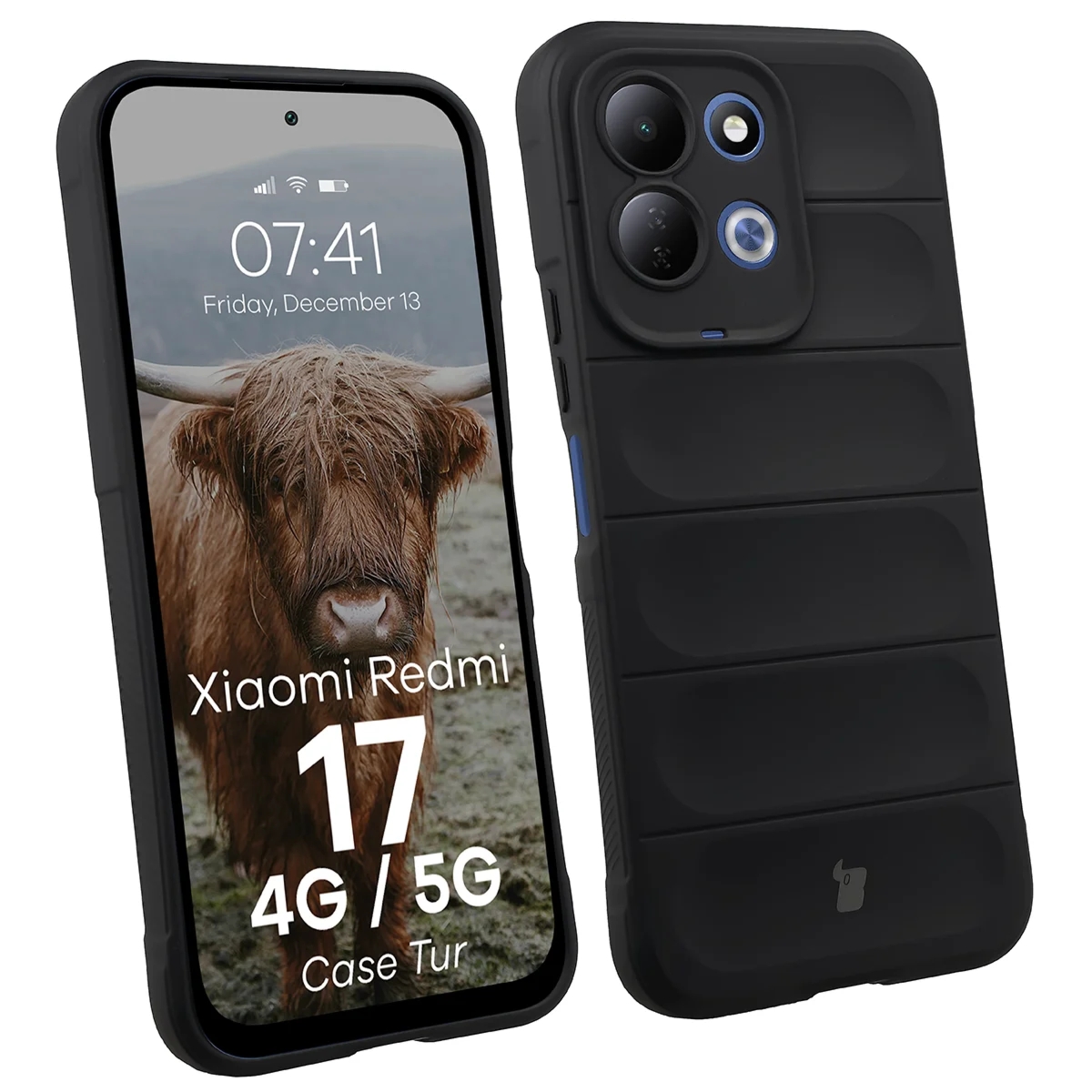 Pancerne etui Bizon Case Tur do Xiaomi Redmi 17 4G/5G, czarne