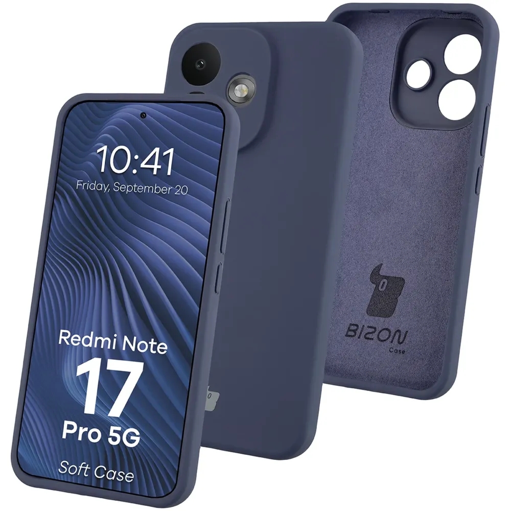 Silikonowe etui Bizon Soft Case do Xiaomi Redmi Note 17 Pro 5G, ciemnoniebieskie