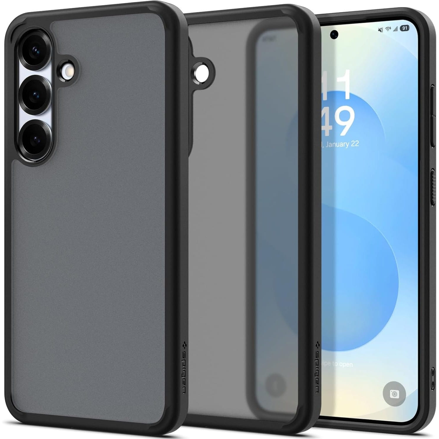 Etui Spigen Ultra Hybrid do Galaxy S25, półprzezroczysto-czarne