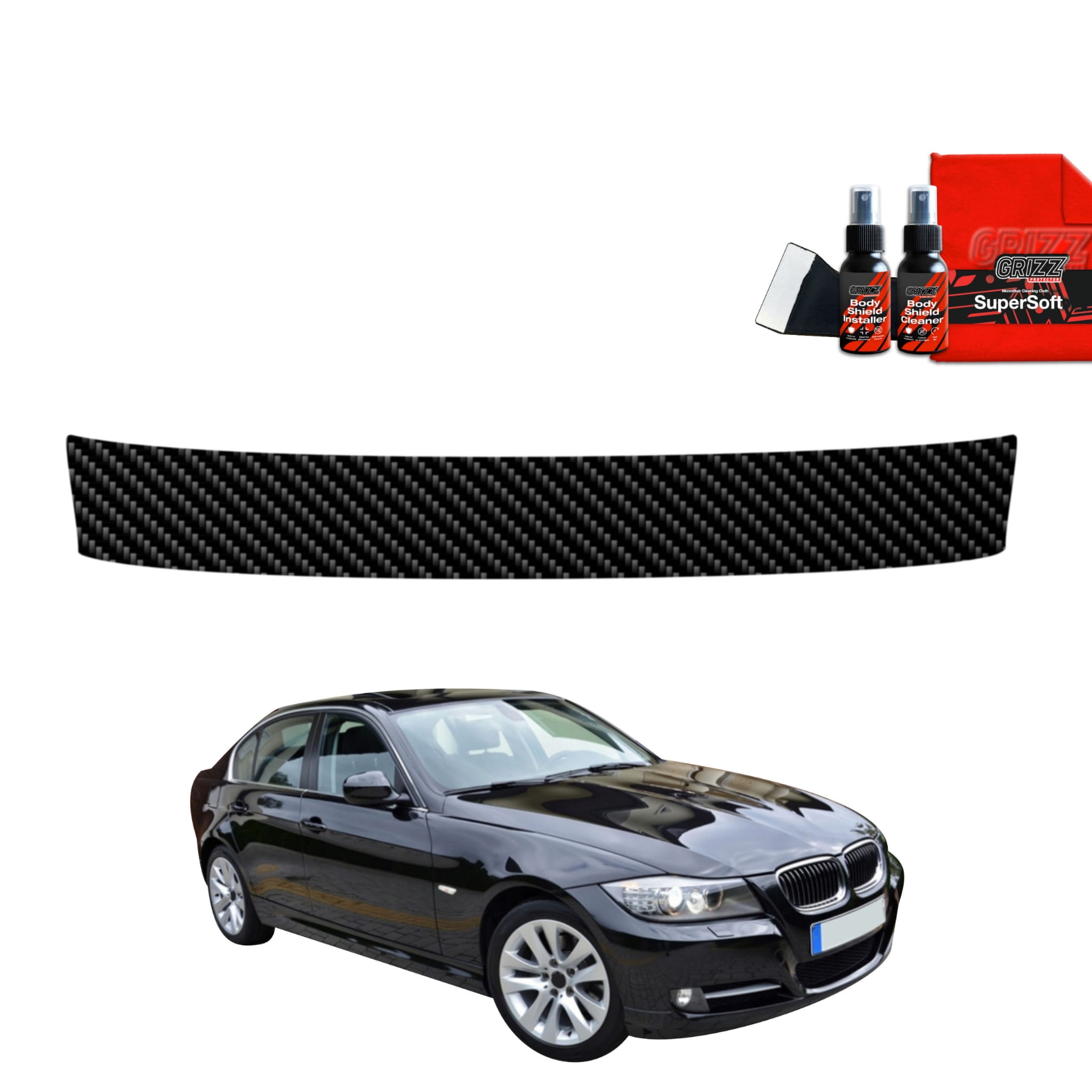 Folia karbonowa Grizz Protector na próg bagażnika do BMW 3 E90 Sedan LCI (2008-2012)
