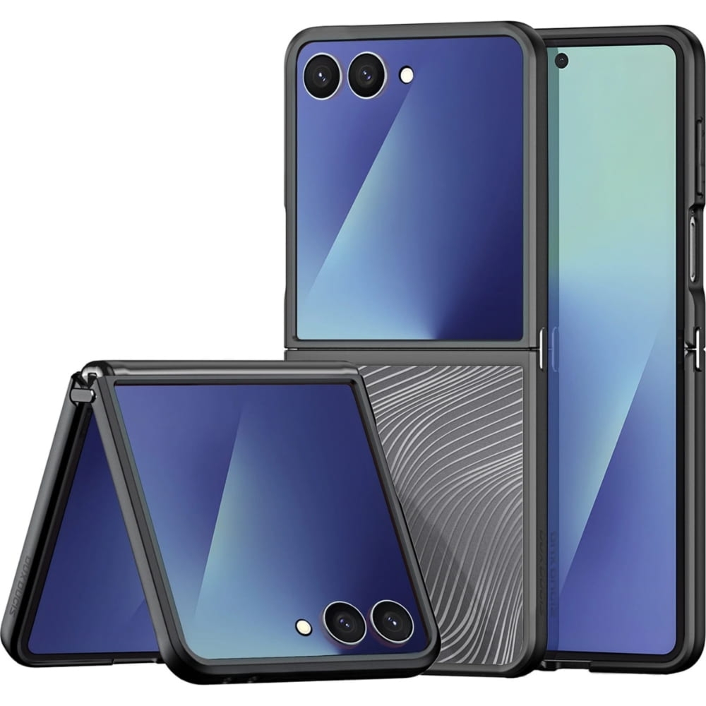 Etui Dux Ducis AIMO do Galaxy Z Flip7, czarno-przezroczyste