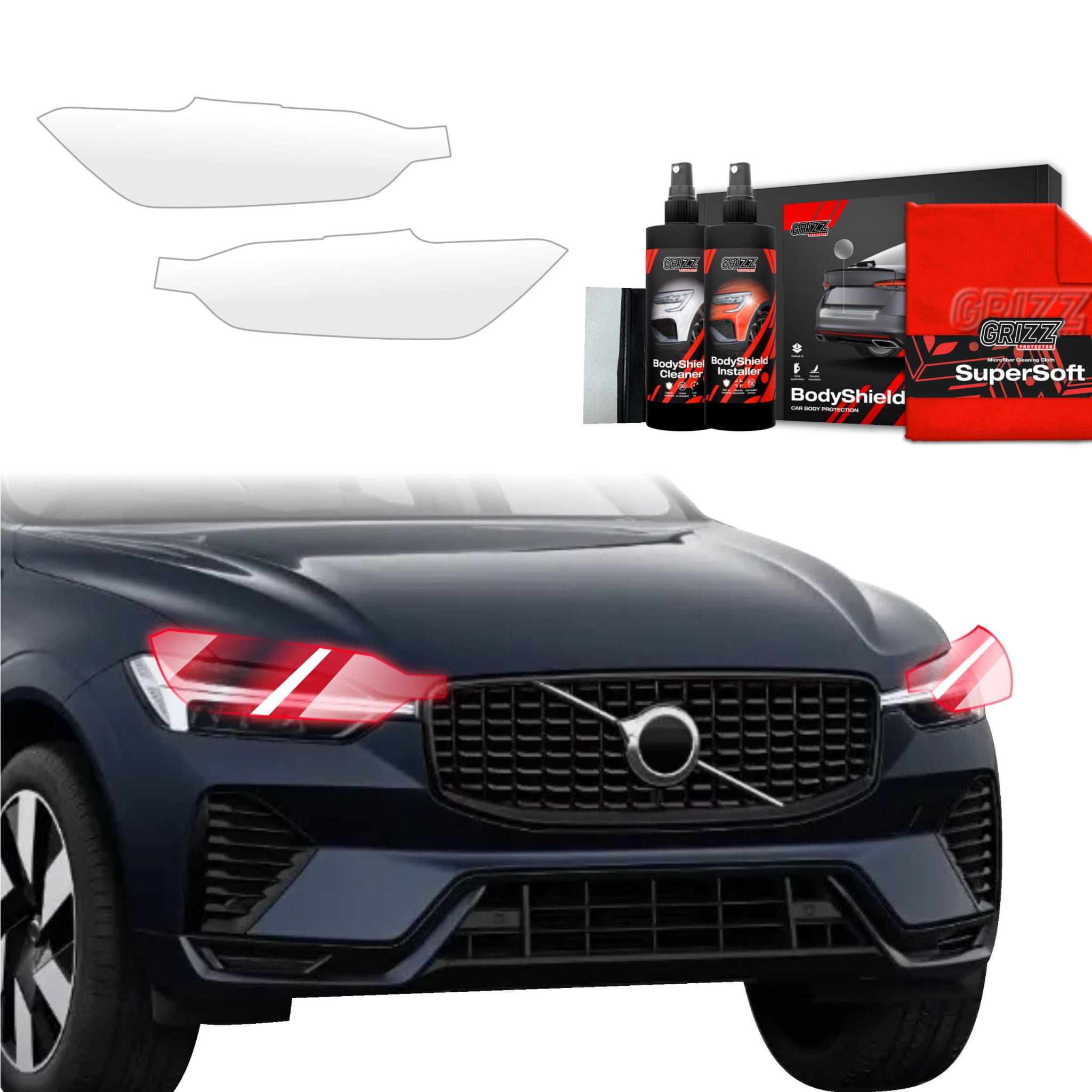 2w1 Folia ochronna Grizz Protector na lampy do Volvo XC60 2 (2022-2026)