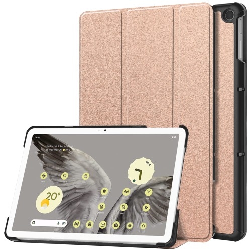 Image of Etui Bizon Case Tab Croc do Google Pixel Tablet, różowozłote