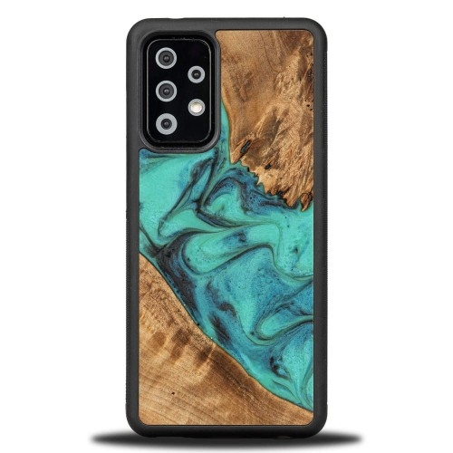 Image of Drewniane etui do Galaxy A72 5G, Bewood Unique Turquoise