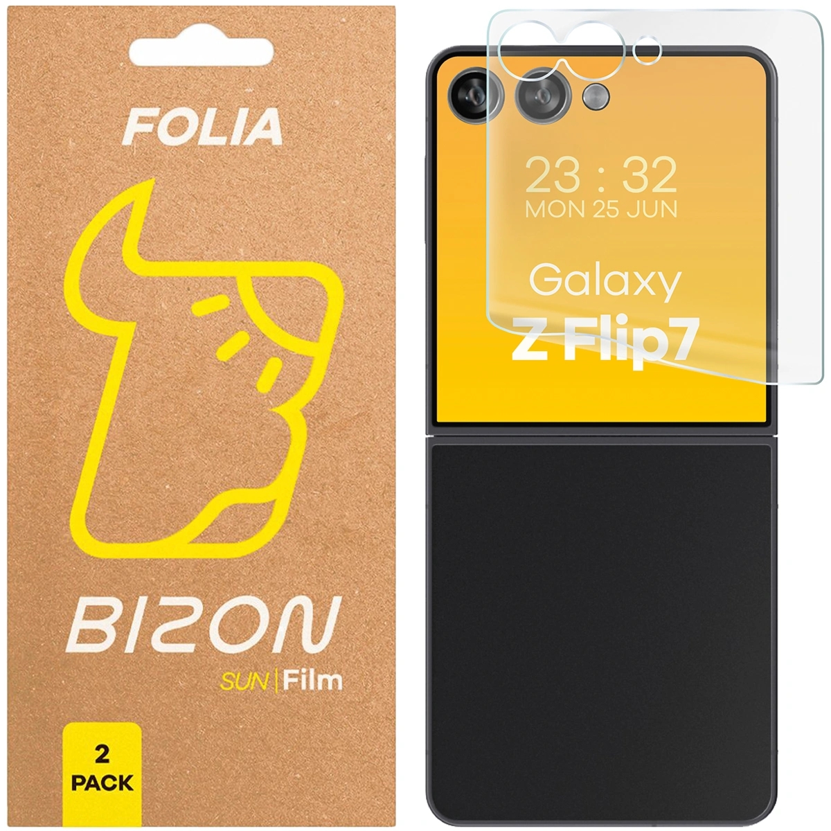 Folia matowa Bizon Film Sun Duo do Galaxy Z Flip7, 2 sztuki