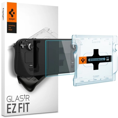 Image of Szkło do etui + Aplikator Spigen Glas.tr EZ Fit 1-Pack do Steam Deck / Steam Deck OLED